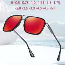 Metal UV400 Myopia Sunglasses Men Polarized Fashion Anti Glare Driving Nearsighted Sunglasses With Diopters 0 -0.5 -0.75 To -6.0