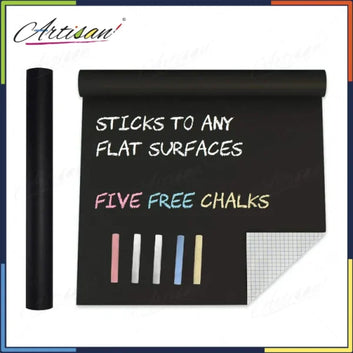 Whiteboard/Chalkboard Sticker Roll + 2 Markers/5 Chalks