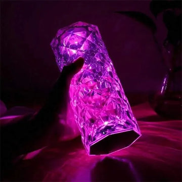 Crystal Rose Diamond Lamp – 16-Color LED with Remote & USB Charging